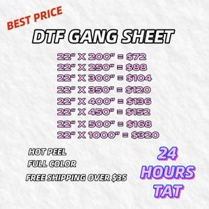 Wholesale DTF Gang Sheet, Full Color Custom DTF Print, Ready to Press
