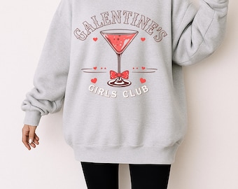 Galentine's Girls Club Martini PNG, Retro Valentine Design (Digital Download)