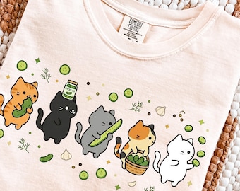 Pickle Cat Doodle PNG, Whimsical Clipart, Sublimation Design (Digital Download)