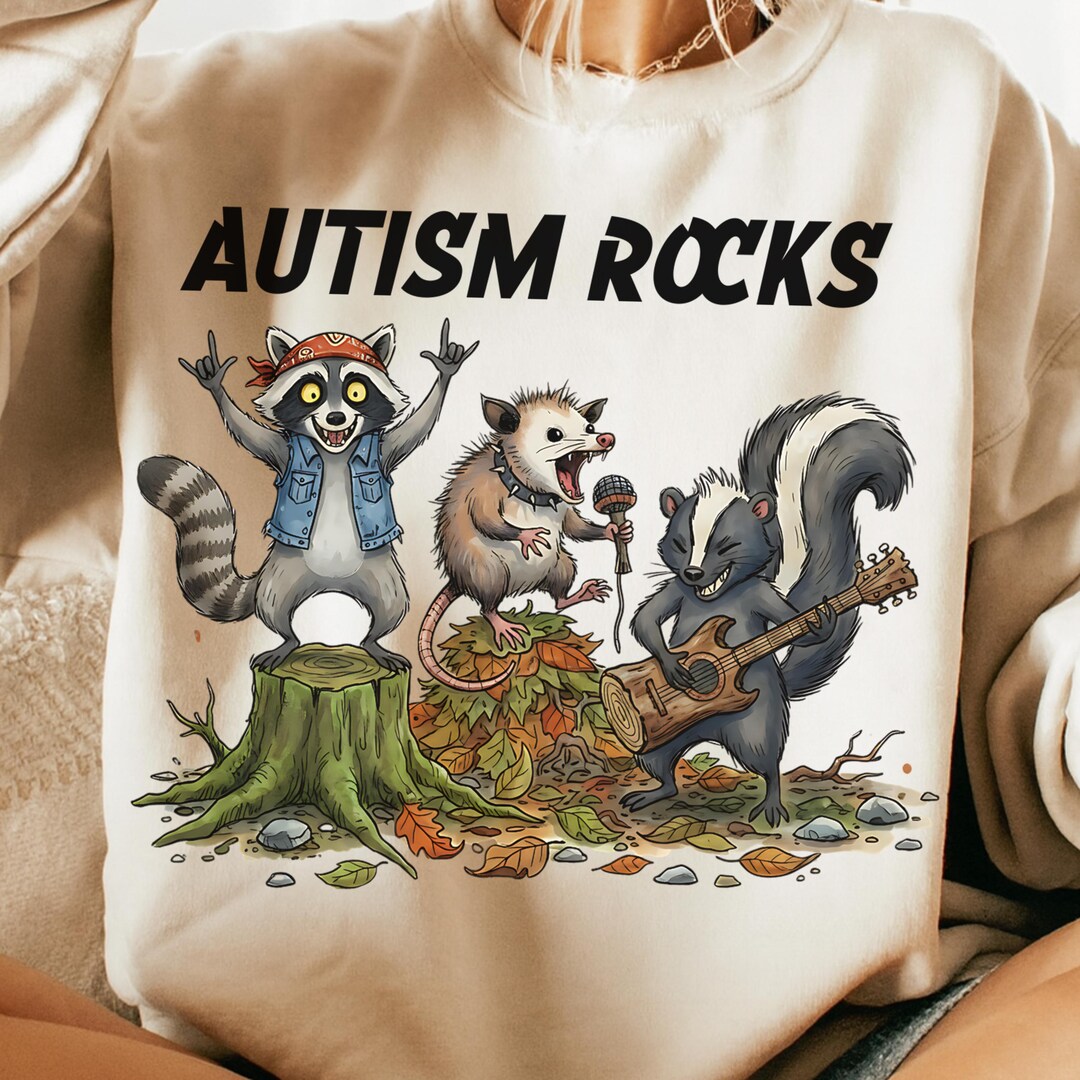 Autism Rocks PNG, Neurodivergent Animal Band Clipart, Autism PNG ...