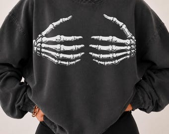 Bikini PNG, Spooky Skeleton Hand Bra Swimsuit Graphic | 300 DPI, Sublimation, Apparel, Print-On-Demand, DTF
