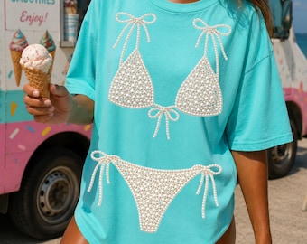 Coastal Cowgirl Faux Pearl Bikini PNG (Digital Download)