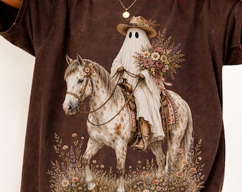 Floral Ghost Clipart PNG: Spooky Western Cowgirl - Digital Download