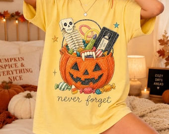 Retro Halloween Never Forget PNG, 90s Nostalgia Pumpkin Graphic