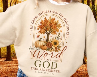 Isaiah 40:8 Fall Tree PNG, Christian Autumn Bible Verse (Digital Download)