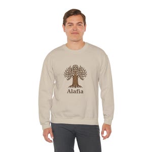Bluza Alafia Peace Tree, Yoruba Harmony, Unisex Crewneck