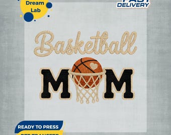 Faux Yarn Basketball Mom Game Day DTF Transfer, Game Day Basketball Iron On