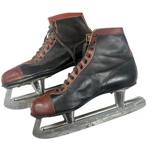 Vintage Ice Skates Brown Leather - Etsy display picture 1