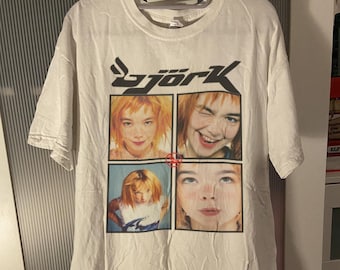 Bjork Post Vintage Logo Tshirt ( Blue / Light Blue ) - Etsy