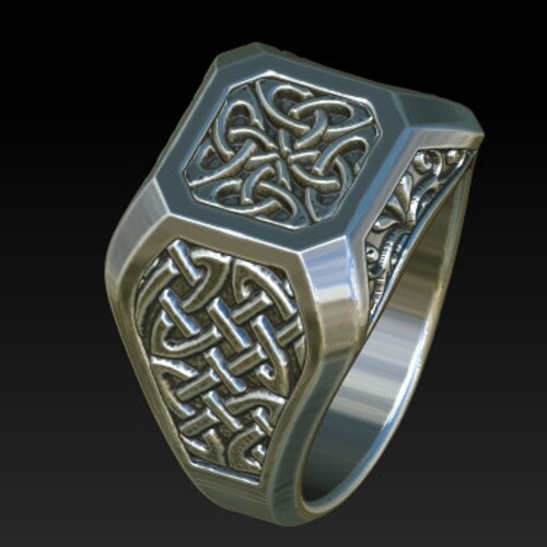 Mens Celtic Irish Scottish Ring Chevalier Wedding Ring Etsy