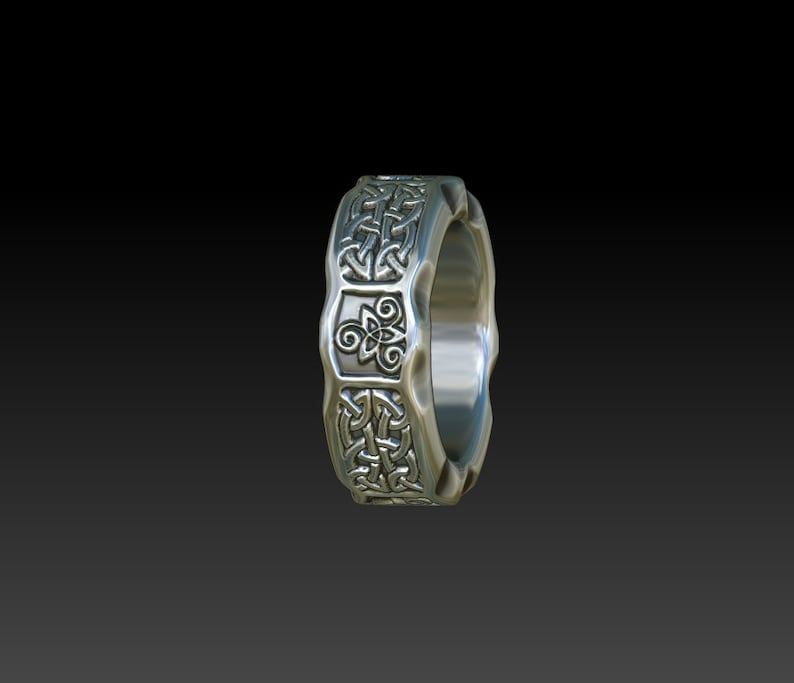 Celtic wedding ring man woman wedding band Irish Scottish ring ZB26