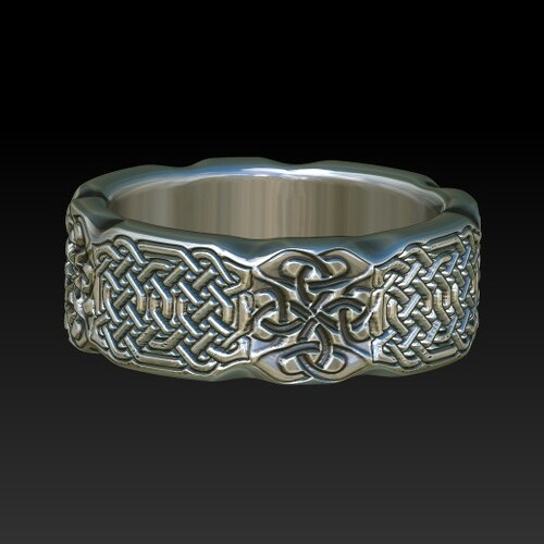 Mens Celtic Irish Scottish Ring Chevalier Wedding Ring Etsy