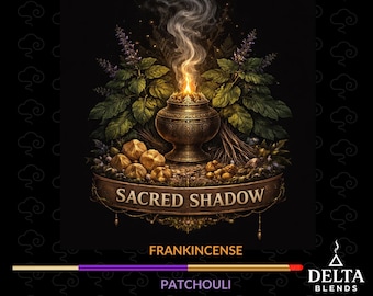 Incienso y pachulí en varillas de incienso de doble aroma (28 cm) / Sacred Shadow, sumergido a mano, 25-100 unidades + muestra