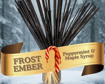 Incienso de menta y jarabe de arce con aroma dual (28 cm) / Frost Ember bañado a mano, 25-100 unidades + muestra