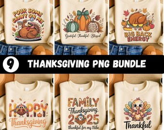 Paquete PNG de Acción de Gracias / Pavo, Calabaza, Hojas de Otoño (Descarga Digital)