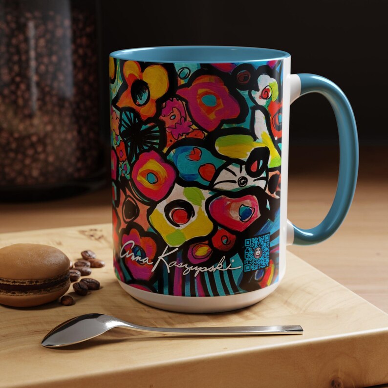 Magical Flowers - Tasse - 4 Farbauswahl - Lebendiger Blumenakzent von Anna K. - 15 oz. Bild 3
