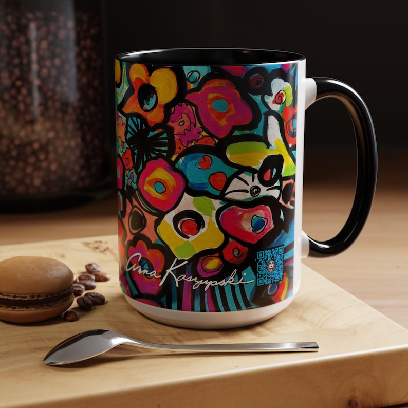 Magical Flowers - Tasse - 4 Farbauswahl - Lebendiger Blumenakzent von Anna K. - 15 oz. Bild 2