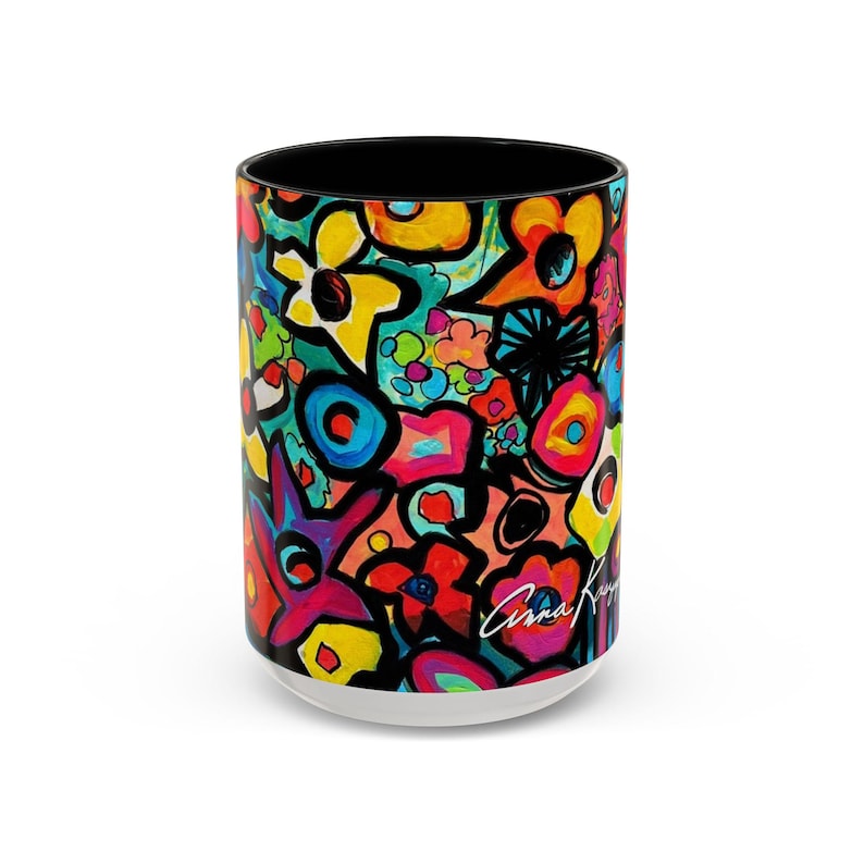 Magical Flowers - Tasse - 4 Farbauswahl - Lebendiger Blumenakzent von Anna K. - 15 oz. Bild 5