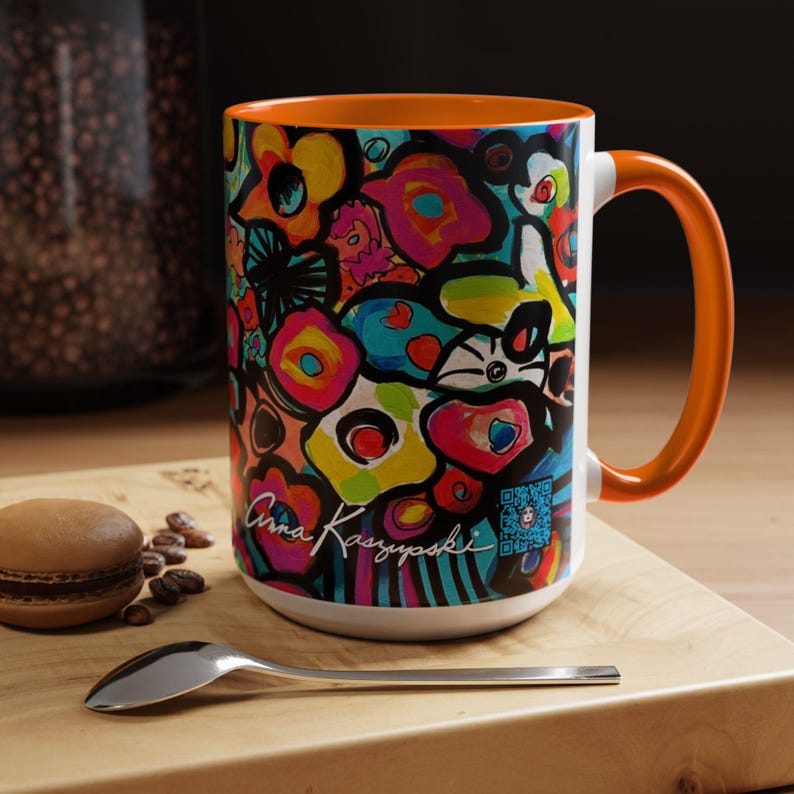 Magical Flowers - Tasse - 4 Farbauswahl - Lebendiger Blumenakzent von Anna K. - 15 oz. Bild 4