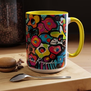 Magical Flowers - Tasse - 4 Farbauswahl - Lebendiger Blumenakzent von Anna K. - 15 oz. Bild 1
