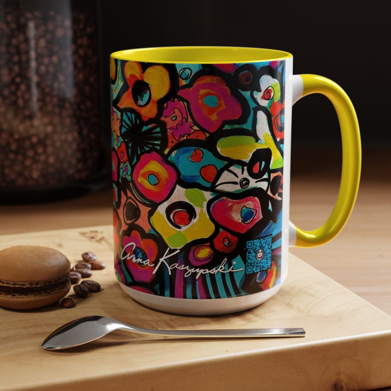 Magical Flowers - Tasse - 4 Farbauswahl - Lebendiger Blumenakzent von Anna K. - 15 oz. Bild 1