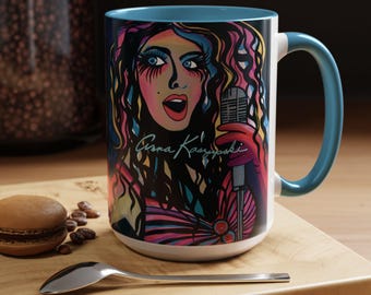 All That Jazz Coffee Mug - 2 color choices- with Retro Design- Vibrant Artist design