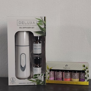 Essential Oil Diffuser Set – Sandalwood, Mint, Floral Scents