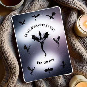 Romantasy Dragon E-Reader Insert | Celestial Photo Paper Kindle Accessory (Glossy or Holographic)