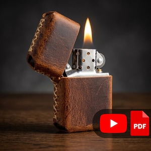 Szablon skórzanego etui na zapalniczkę | Etui Zippo, wzór w formacie PDF