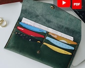 Leather Wallet Pattern PDF | Snap Closure, 6 Card Slots (20x10 cm)