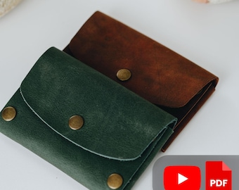 Minimal Leather Card Wallet Template | No Stitch PDF Pattern | DIY Leathercraft Project