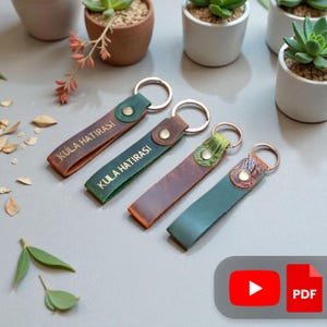 Leder Schlüsselanhänger PDF | DIY Schlüsselanhänger Muster | Cricut & Laser Cut Datei | Digitaler Download