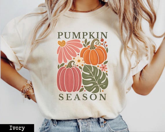 Pumpkin Season Shirt, Boho Fall Pumpkin Comfort Colors T-Shirt, Thanksgiving Shirt, Autumn Gift for Her, Cute Fall Harvest Season Tee