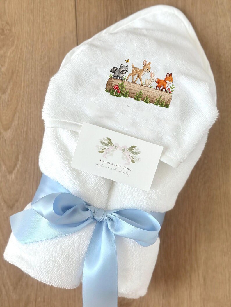 Woodland Animals Raccoon Deer Bunny Fox Forest Scene Embroidery Design ...