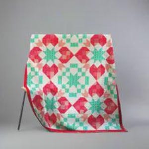 Blooming Hearts Quilt Pattern | Romantic Flower Patchwork Design (PDF Download)