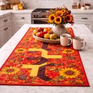 Sunset Intertwine Quilt Pattern | Modern Patchwork Table Runner (PDF Download)