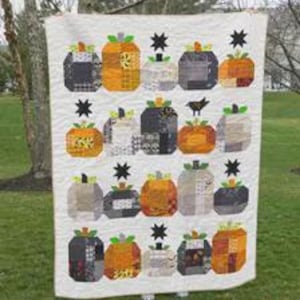 Kürbisbeet-Zauber-Quiltmuster | Herbstliche Patchworkdecke (PDF-Download)