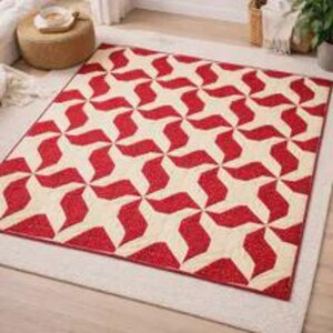 Modello per trapunta "Dancing Poinsettias" / Coperta festiva per le vacanze (132 x 132 cm) (Download PDF)