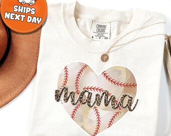 Leopard Baseball Mama T-Shirt: Sports Mom Gift