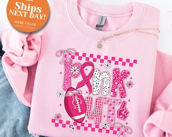 Pink Out Football Game Day Sweatshirt, Breast Cancer Awareness Tee