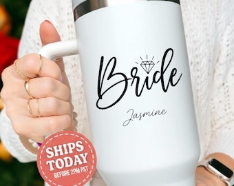 Personalized Bride Tumbler, Bridal Shower Gift, Engagement Party Favor