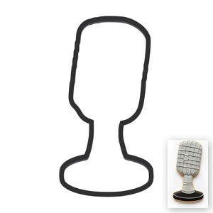 Retro Microphone Cookie Cutter with Easy Push Design (6 inches)