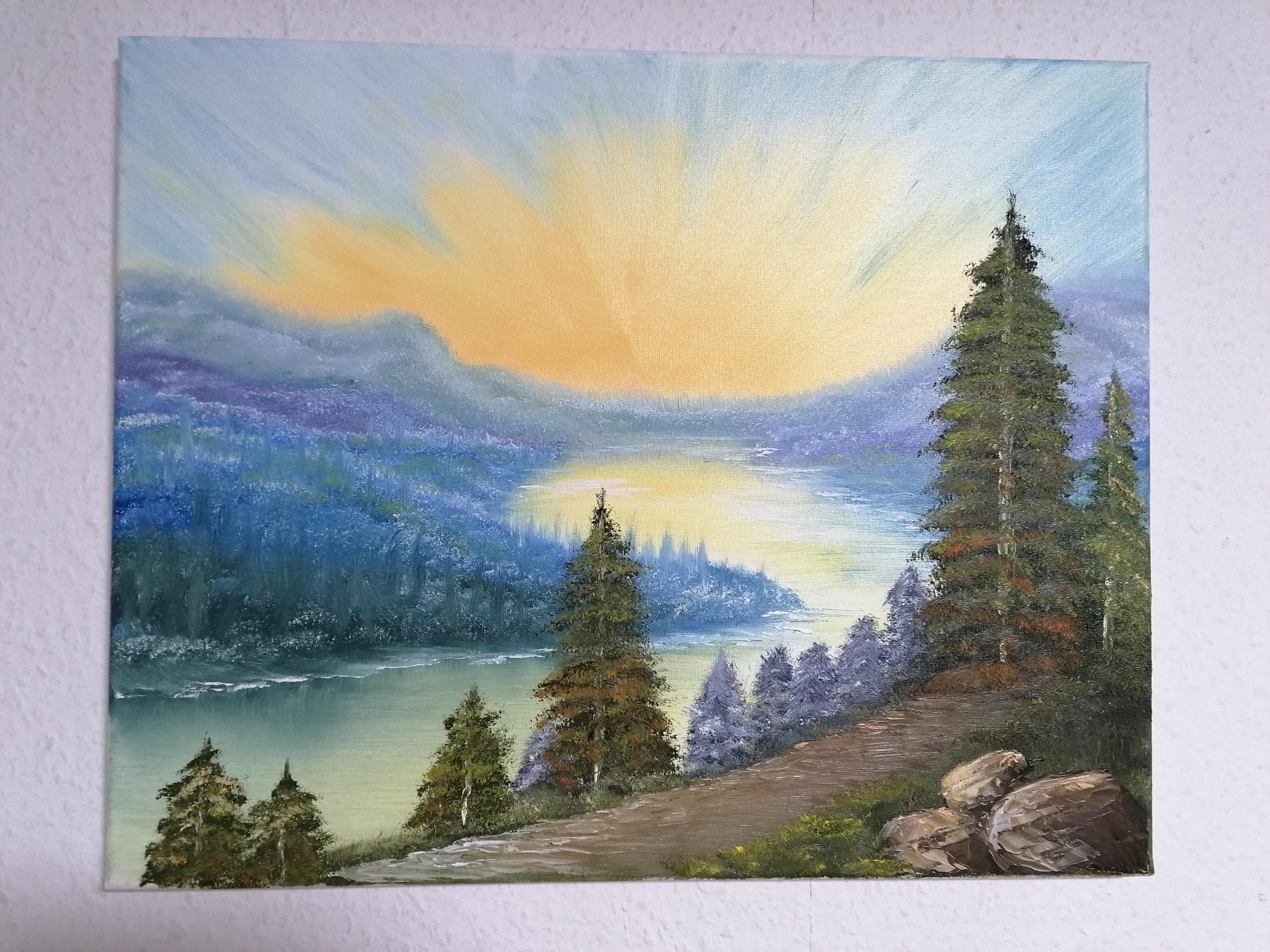 Bob ross landscape painting - Etsy 日本