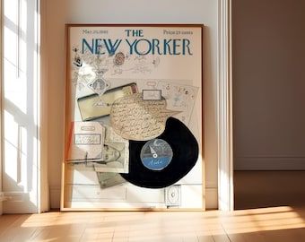 Vintage New Yorker Magazine Cover Print, Retro Wall Art (Digital Download)