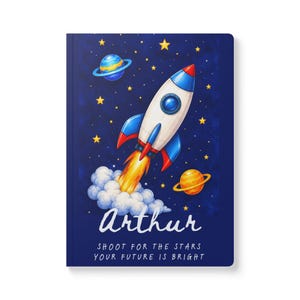Personalized Rocket Notebook for Boys | Custom Space Journal, School Stationery