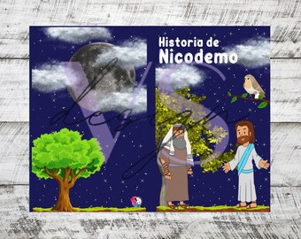 Het Bijbelverhaal van Nicodemus voor kinderen | Afdrukbaar christelijk educatief boek | Geïllustreerd verhaal met leesbegripsvragen