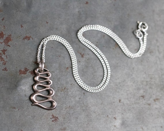 Minimalist Snake Necklace - Sterling Silver Coile… - image 3