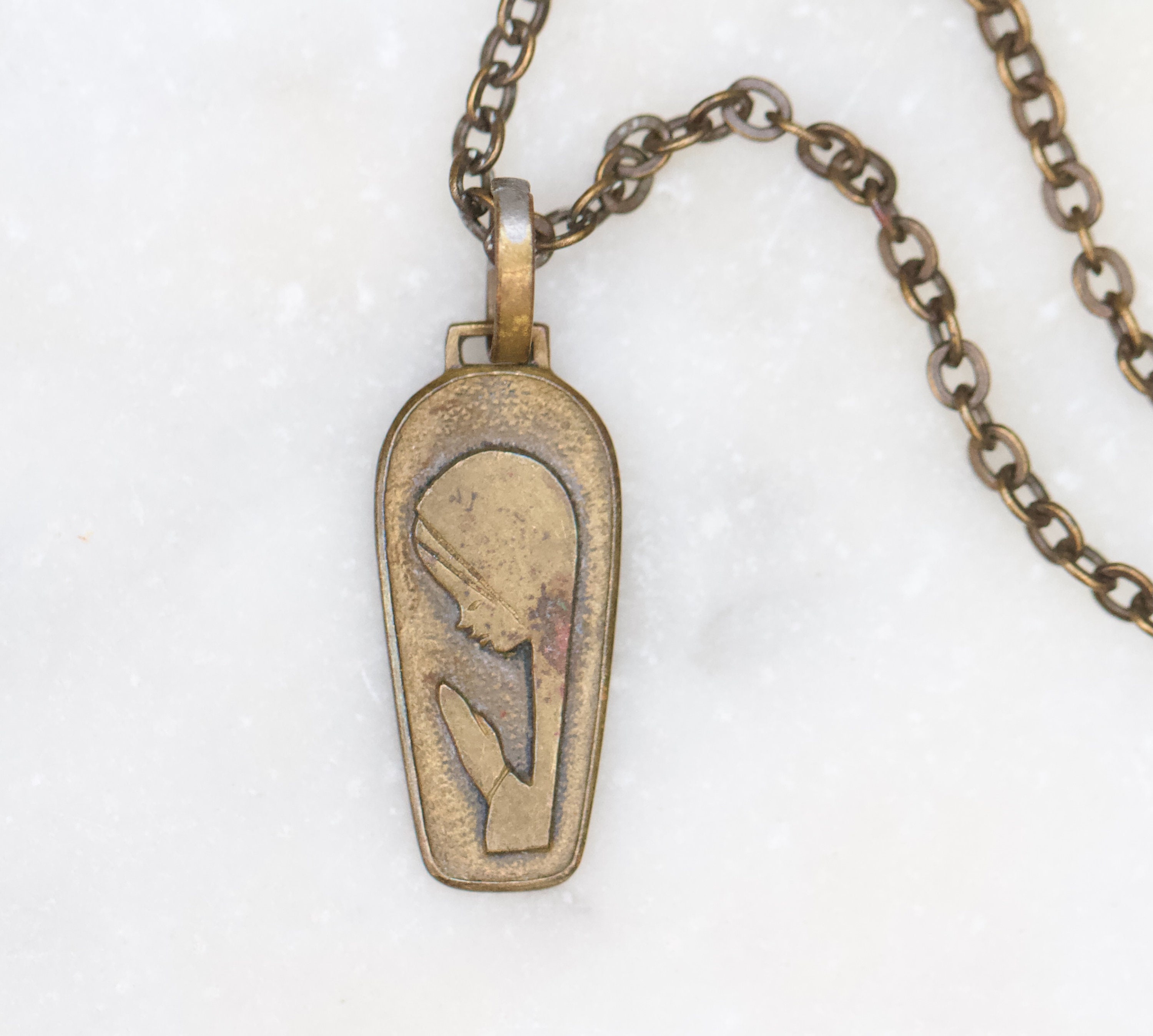 Pendentif Cloche de la Vierge Marie pour Homme, Accessoire Vintage