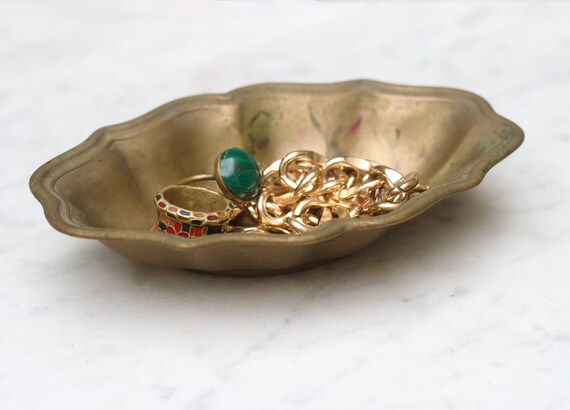Victorian Ring Holder or Pin Dish - Brass Miniatu… - image 3