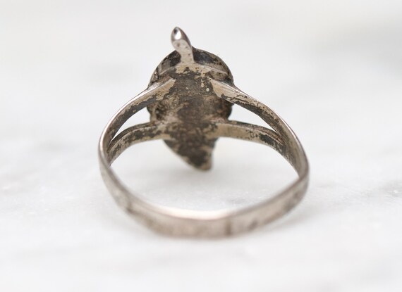 Vintage Sterling Silver Turquoise Leaf Ring – Boh… - image 6